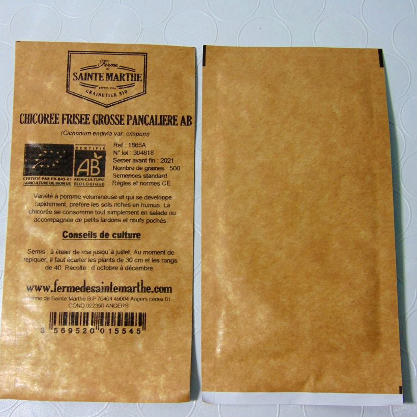 Example of Frisée endive Grosse Pancalière - Ferme de Sainte Marthe seeds per pack of 600 seeds (2g) specimen as delivered