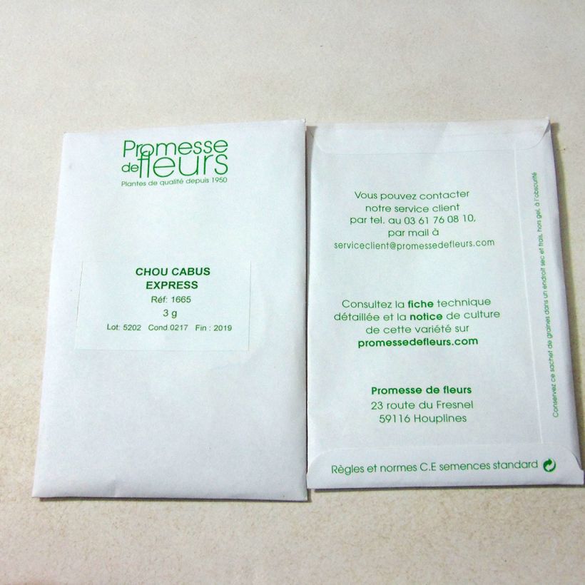 Example of Cabbage Express - Brassica oleracea capitata per pack of 600 seeds (3g) specimen as delivered