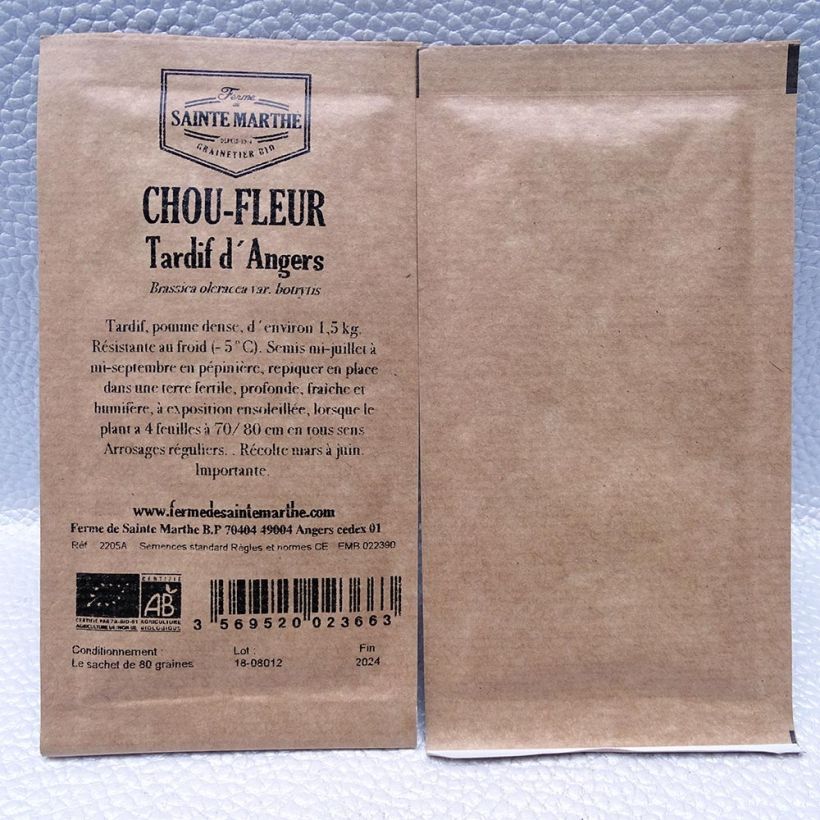 Example of Organic Cauliflower Tardif d'Angers - Ferme de Sainte Marthe seeds - Brassica oleracea per pack of 80 seeds specimen as delivered