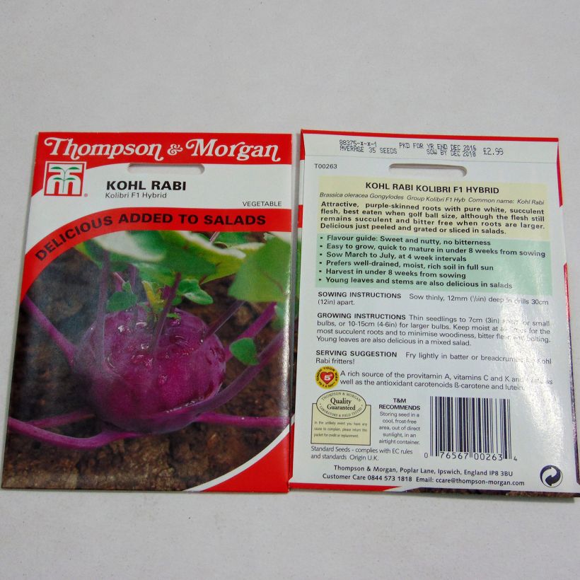 Example of Kohlrabi Kolibri F1 - Brassica oleracea gongylodes per pack of 35 seeds specimen as delivered