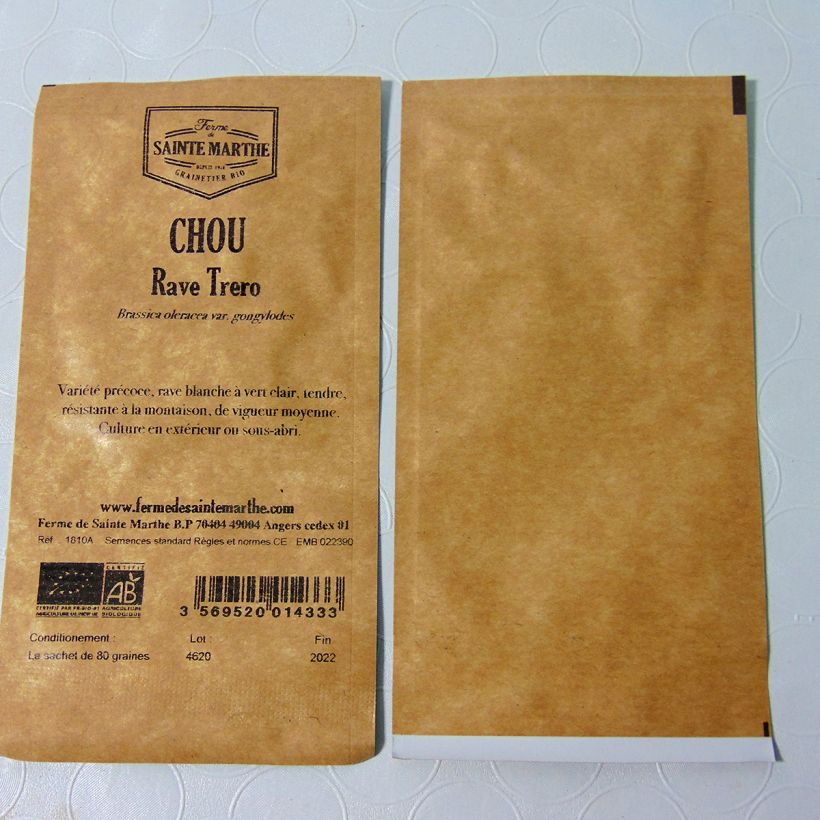 Example of Trero Kohlrabi - Ferme de Sainte Marthe seeds per pack of 80 seeds specimen as delivered