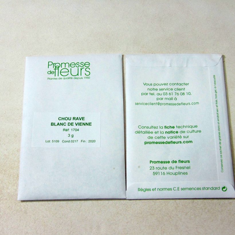 Example of Early White Vienna Kohlrabi - Brassica oleracea gongylodes per pack of 700 seeds (3g) specimen as delivered