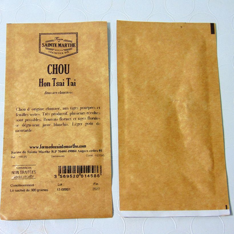 Example of Hon Tsai Tai - untreated Chinese Cabbage seeds - Ferme de Sainte Marthe seeds per pack of 300 seeds specimen as delivered
