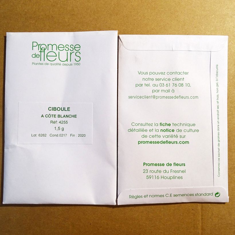 Example of White Scallion per pack of 720 seeds (1.5g) specimen as delivered