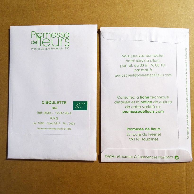 Example of Common Chives specimen as delivered