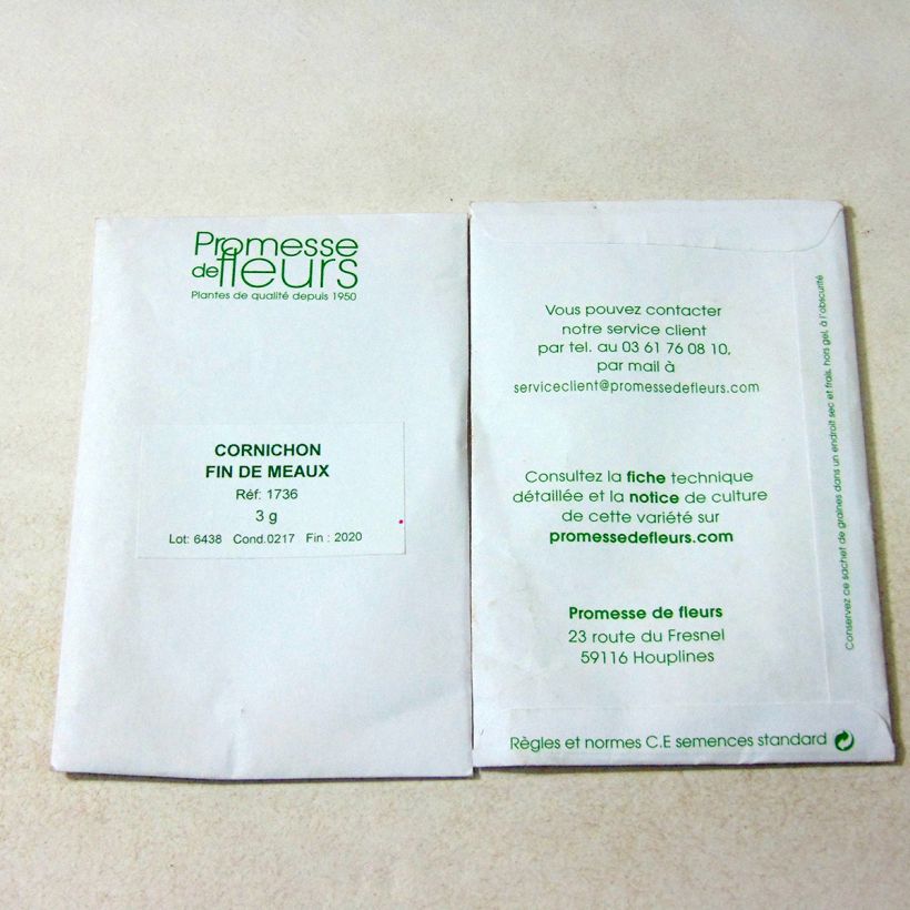 Example of Cucumber Fin de Meaux - Cucumis sativus per pack of 90 seeds (3g) specimen as delivered