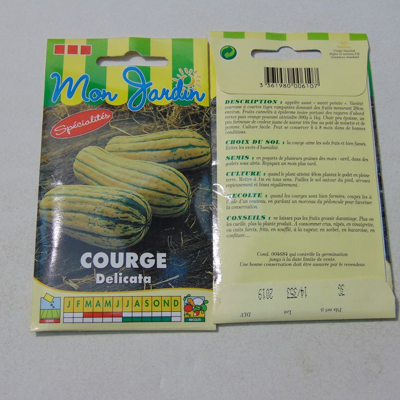 Example of Squash Sweet Potato - Cucurbita pepo per pack of 20 seeds (1,2g) specimen as delivered