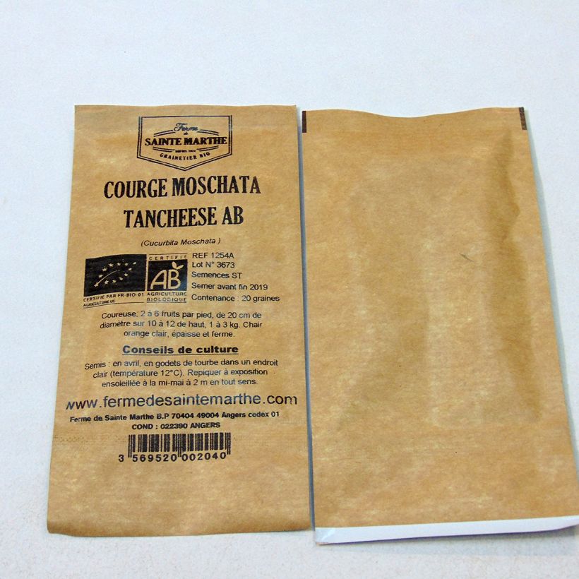 Example of Winter Squash Tan Cheese - Ferme de Sainte Marthe Seeds per pack of 20 seeds (2g) specimen as delivered