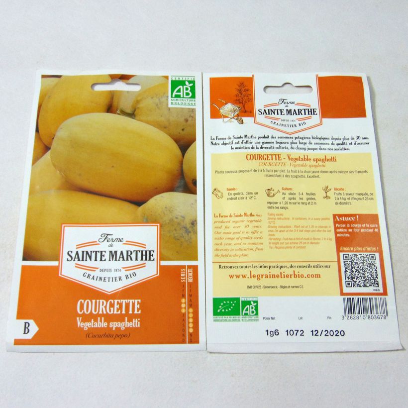 Example of Squash Vegetable Spaghetti - Ferme de Sainte Marthe Seeds specimen as delivered