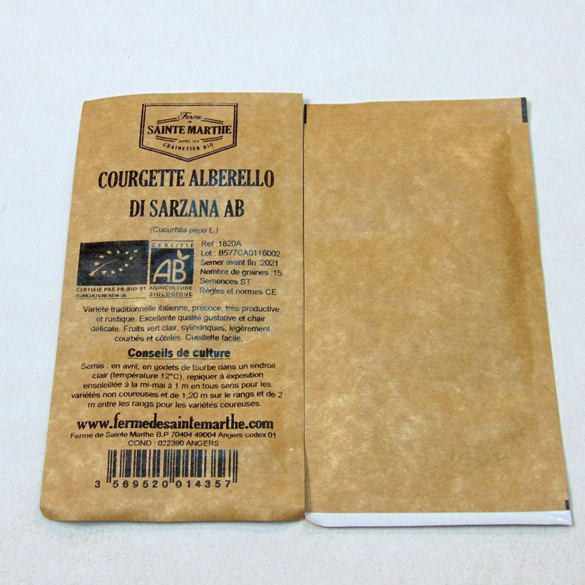 Example of Courgette Alberello di Sarzana - Ferme de Sainte Marthe Seeds per pack of 15 seeds (2g) specimen as delivered