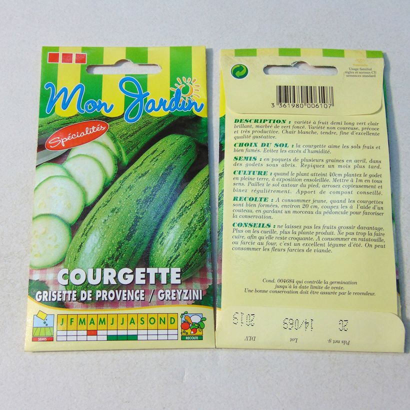 Example of Zucchini Grisette de Provence - Cucurbita pepo specimen as delivered