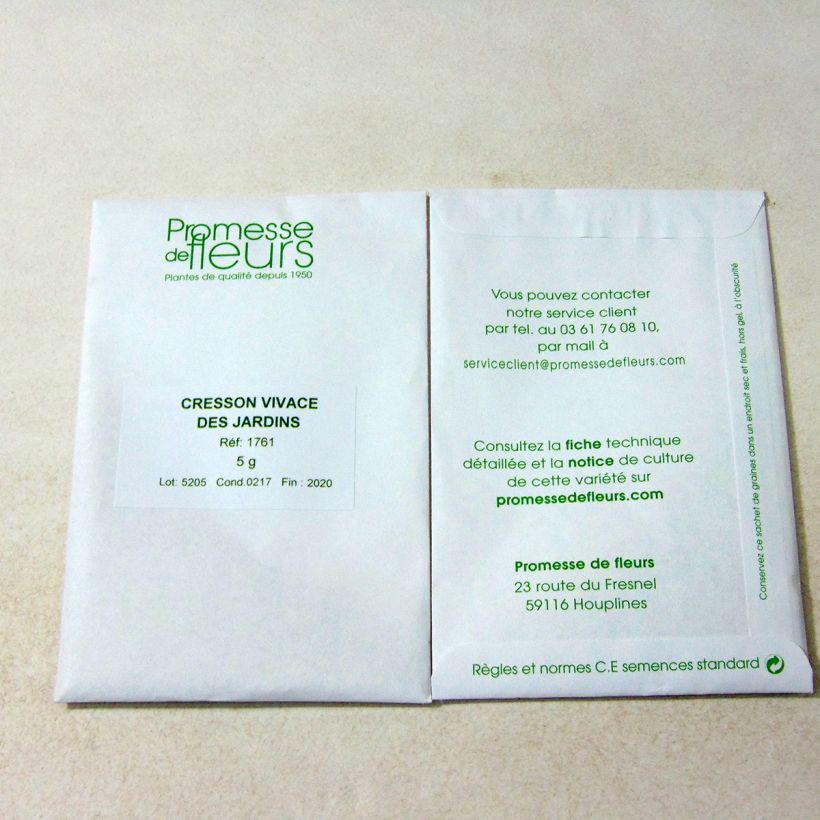 Example of Upland Cress - Barbarea verna per pack of 2500 seeds (5g) specimen as delivered