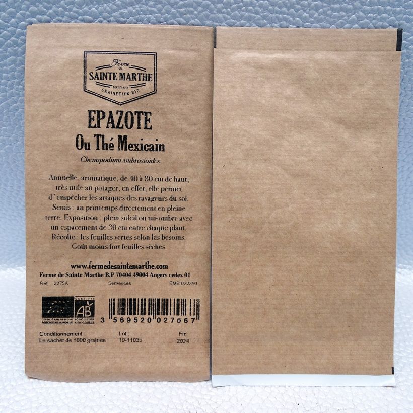 Example of Organic Mexican Tea - Ferme de Sainte Marthe seeds specimen as delivered