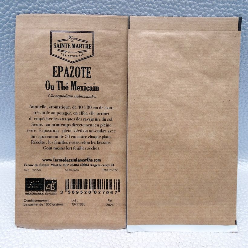 Example of Organic Mexican Tea - Ferme de Sainte Marthe seeds per pack of 1000 seeds specimen as delivered