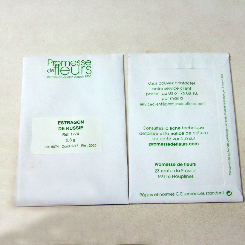 Example of Russian Tarragon - Artemisia redowksi per pack of 1250 seeds (0,3g) specimen as delivered