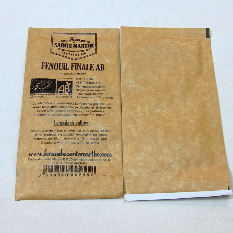 Example of Foeniculum dulce 'Finale' per pack of 250 seeds (1g) specimen as delivered