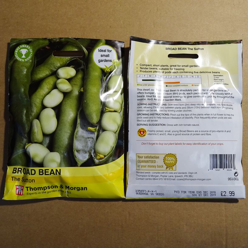 Example of Broad bean The Sutton specimen as delivered