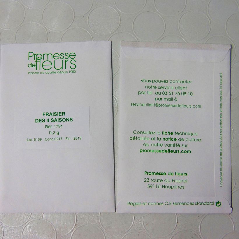 Example of Fragaria vesca  per pack of 600 seeds (0,2g) specimen as delivered