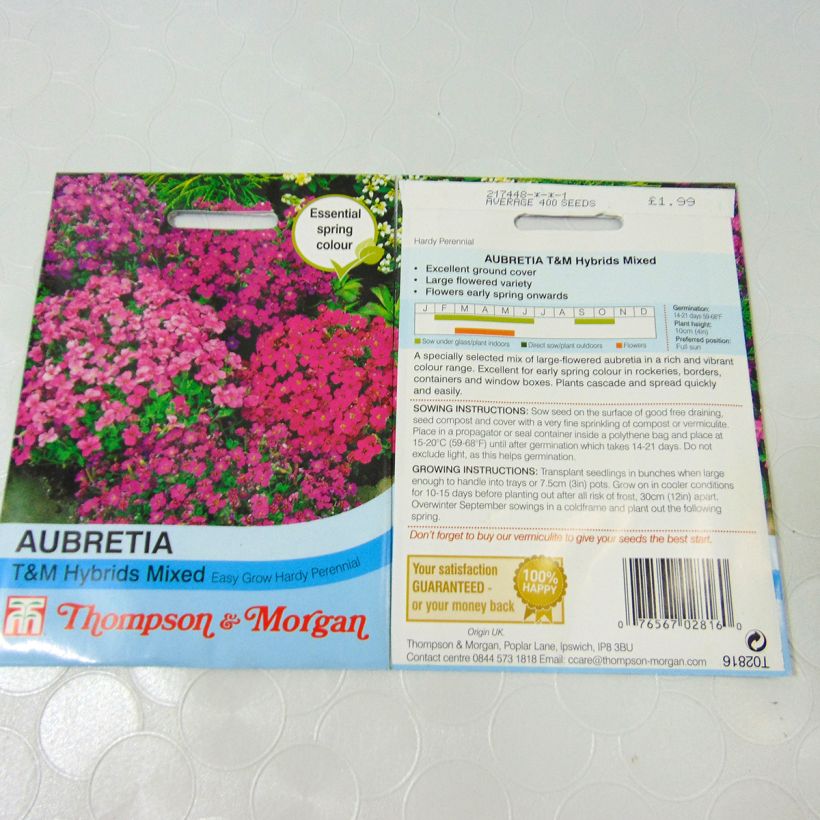 Example of Aubrieta T&M Mixed Hybrids Seeds specimen as delivered
