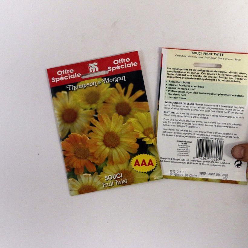 Example of Calendula officinalis Fruit Twist Seeds - Dwarf Pot Marigold specimen as delivered