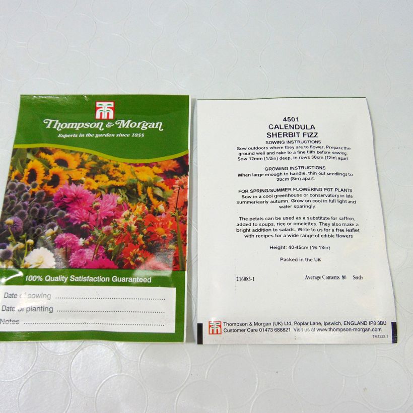 Example of Calendula officinalis Sherbet Fizz Seeds - Pot Marigold specimen as delivered