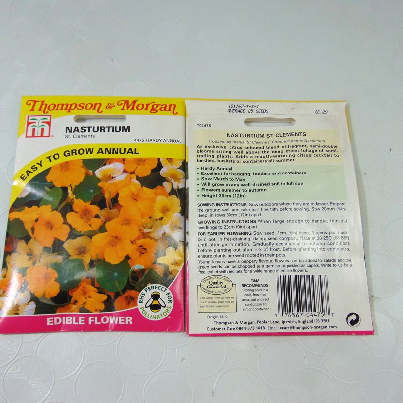 Example of Tropaeolum majus - Nasturtium St Clements Seeds per pack of 25 seeds specimen as delivered