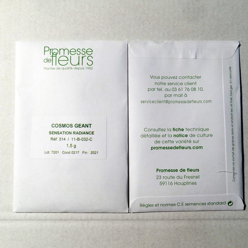 Example of Cosmos Sensation Radiance - Cosmos bipinnatus seeds per pack of 200 seeds (1,5g) specimen as delivered