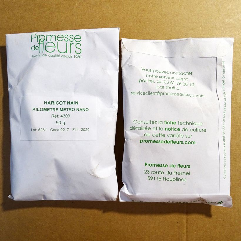 Example of Dwarf Kilometre Bean (Kouseband) - Metro nano per pack of 300 seeds (50g) specimen as delivered