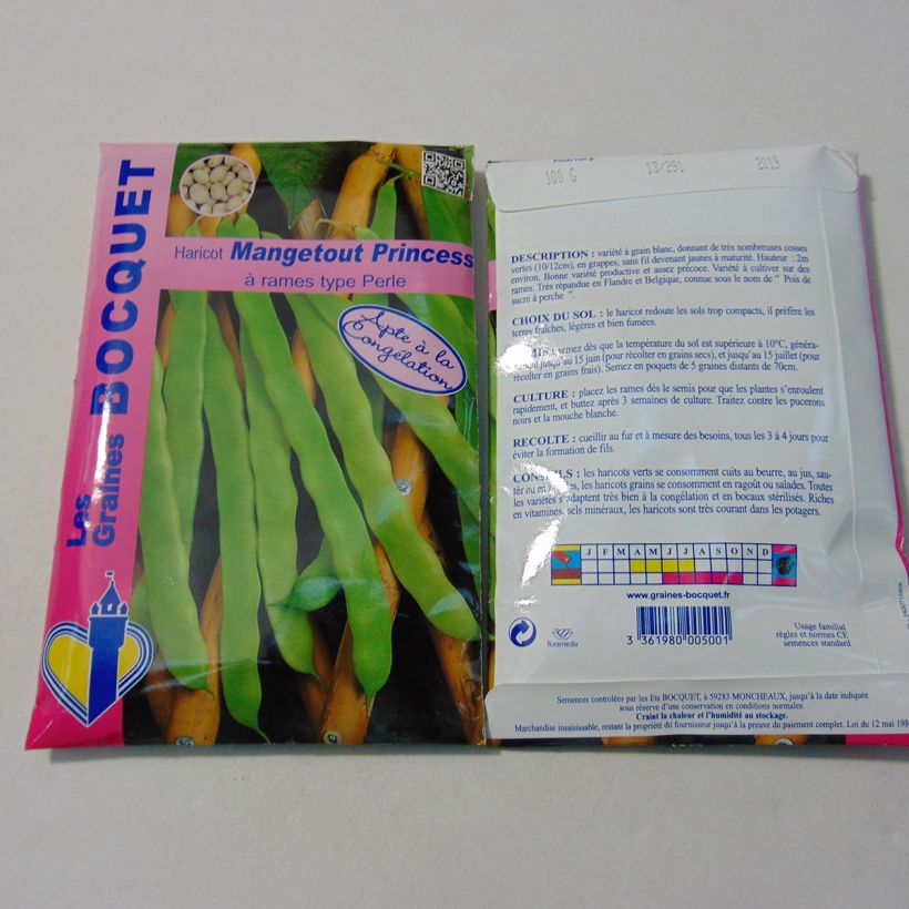 Example of Common bean Princess per pack of 200 seeds (100g) specimen as delivered