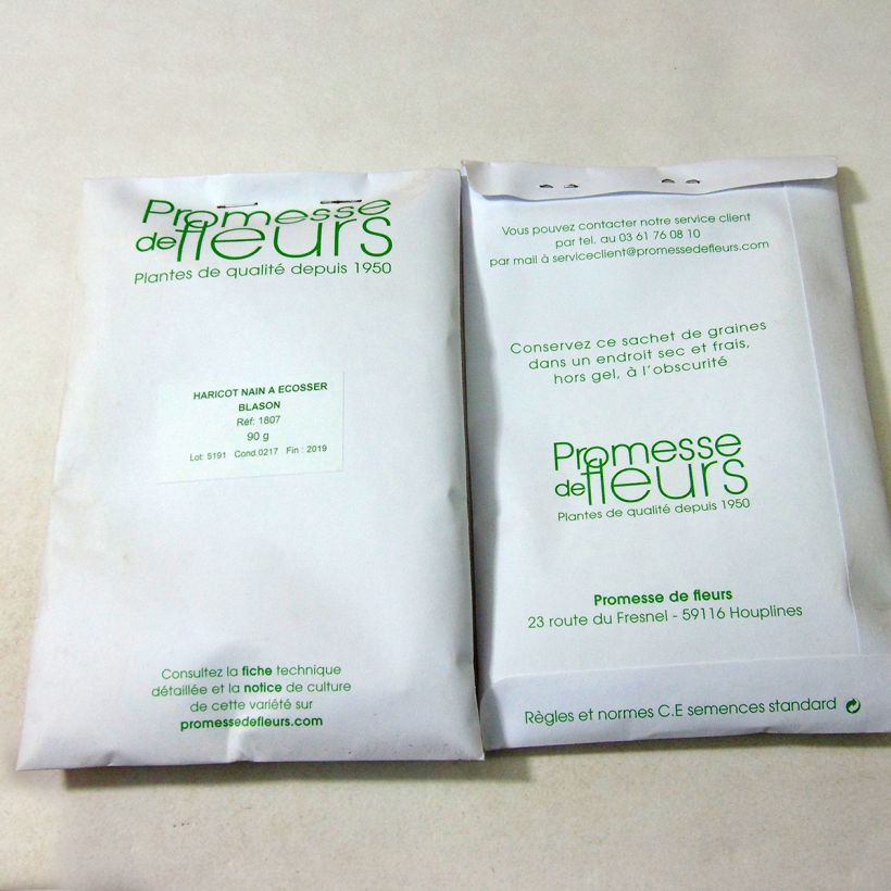 Example of Bush Dry Bean Blason per pack of 150 seeds (90g) specimen as delivered