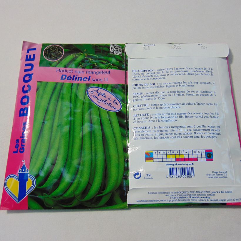 Example of Dwarf Bean Delinel specimen as delivered