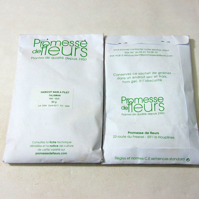 Example of Dwarf French Bean Talisman - seeds per pack of 225 seeds (90g) specimen as delivered
