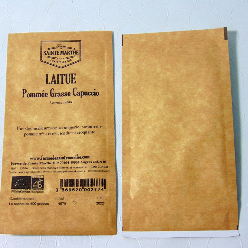 Example of Butterhead Lettuce Capuccio - Ferme de Sainte Marthe seeds per pack of 500 seeds specimen as delivered