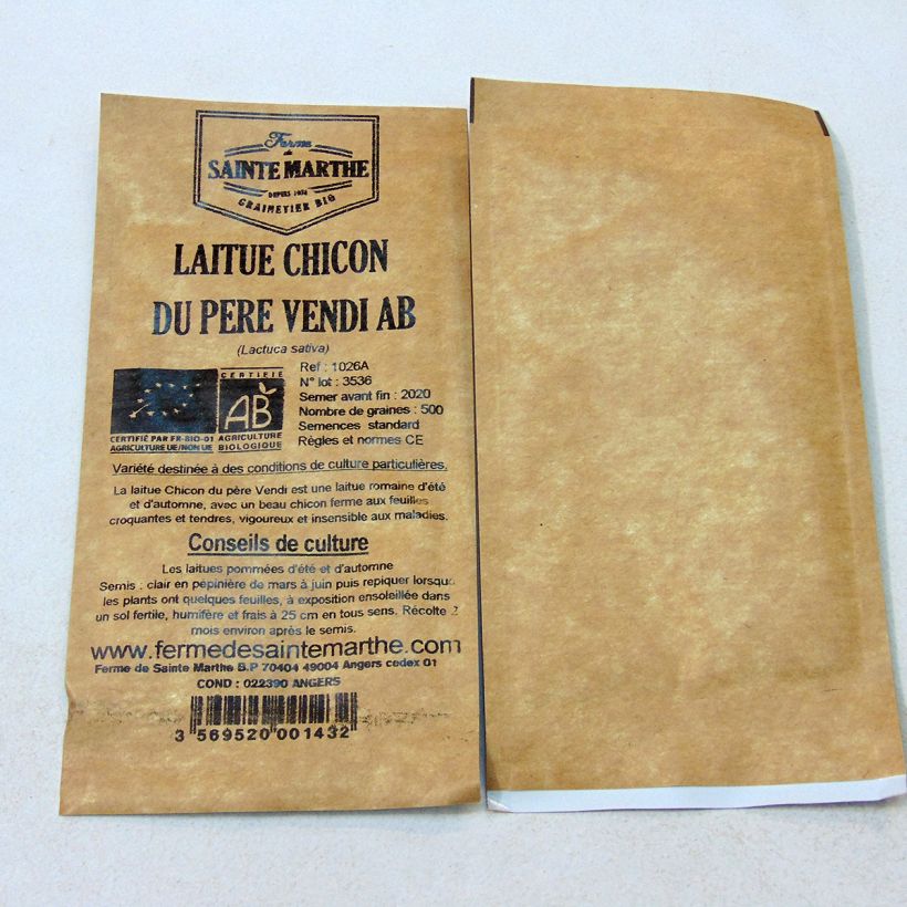 Example of Lettuce Chicon du Père Vendi - Ferme de Sainte Marthe seeds per pack of 500 seeds specimen as delivered
