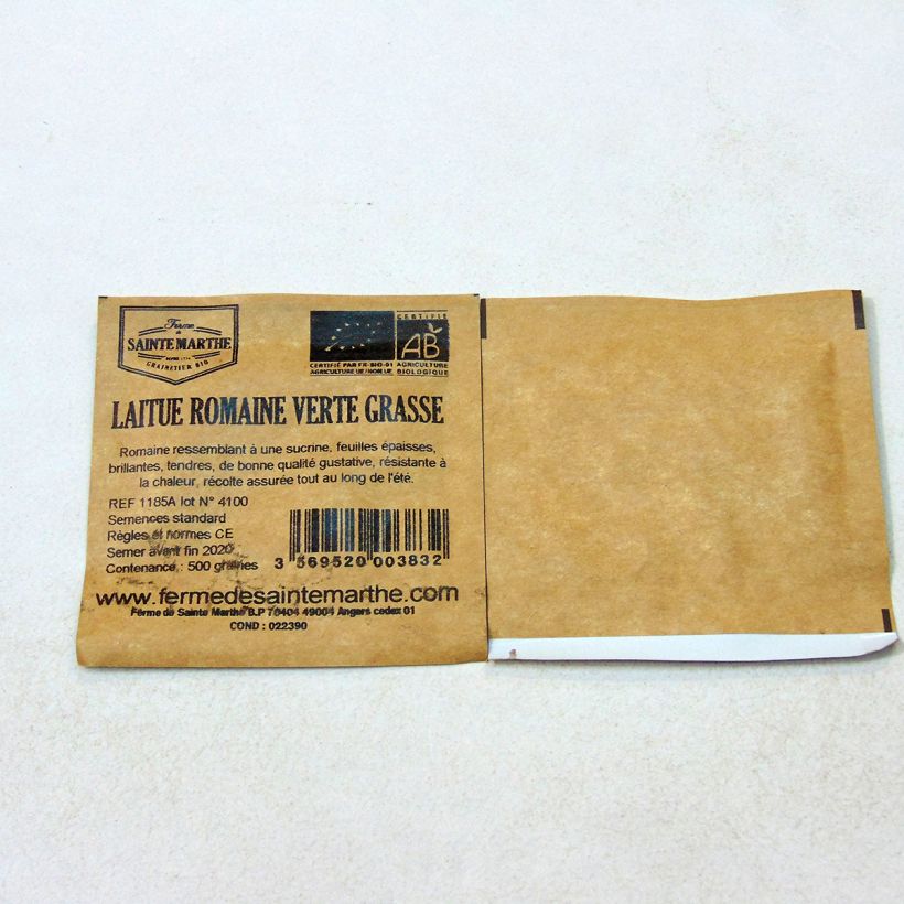 Example of Romaine Lettuce Verte Grasse - Ferme de Sainte Marthe seeds specimen as delivered