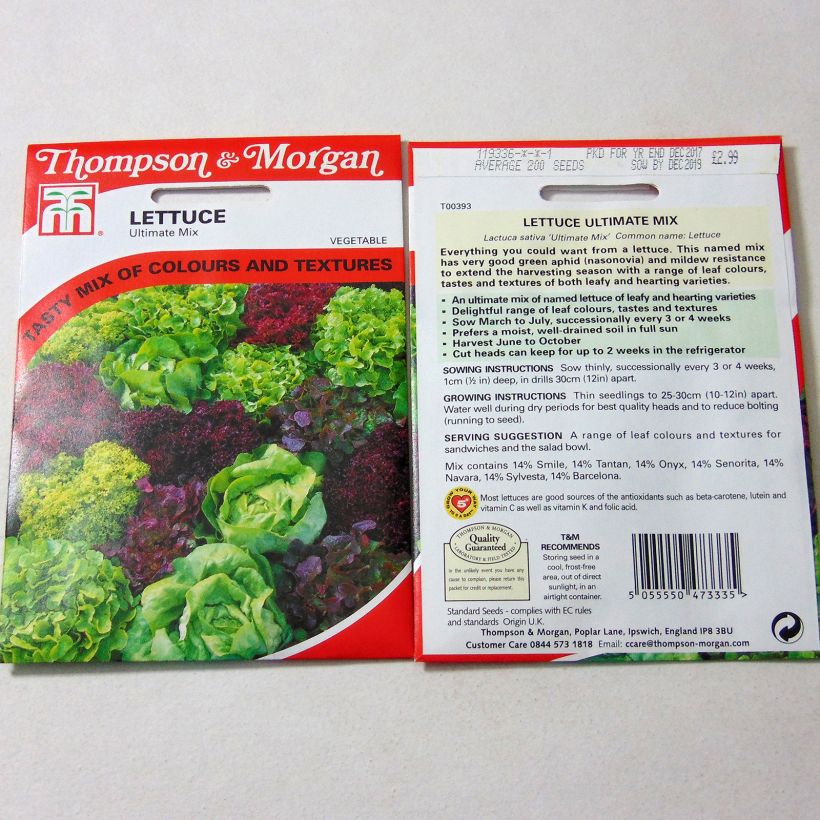 Example of Lettuce Ultimate Mix - Lactuca sativa per pack of 200 seeds specimen as delivered