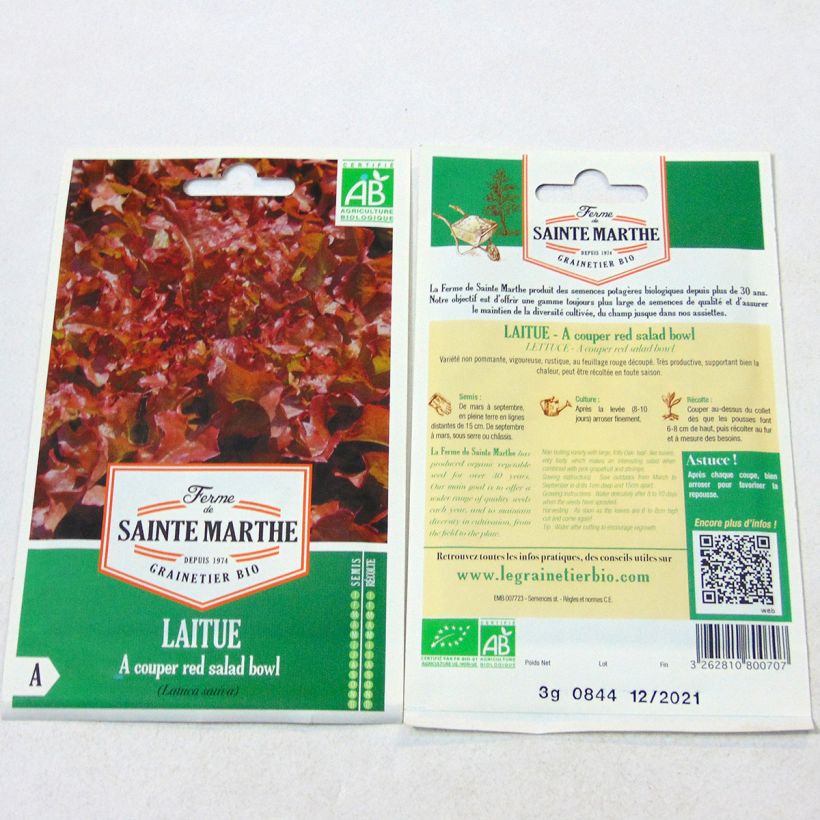 Example of Loose leaf Lettuce Red Salad Bowl - Ferme de Sainte Marthe seeds specimen as delivered