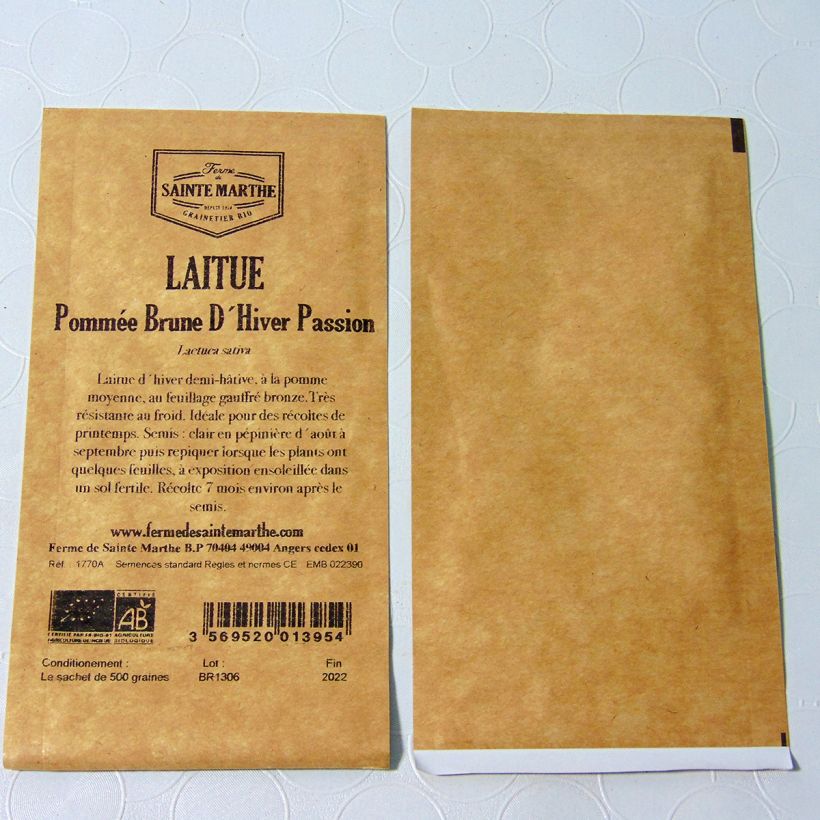 Example of Winter Lettuce Passion Brune - Ferme de Sainte Marthe seeds specimen as delivered