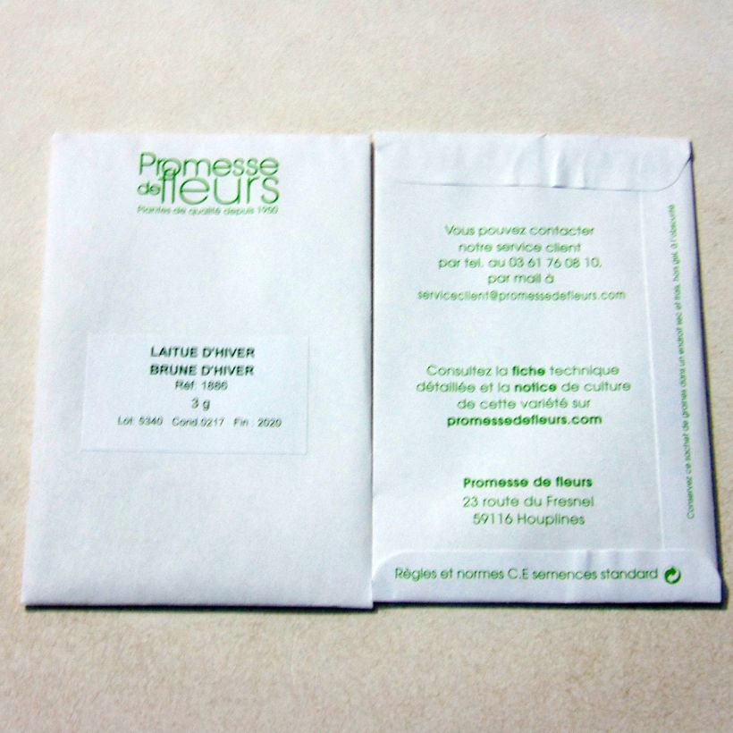 Example of Lettuce Brune d'hiver - Lactuca sativa per pack of 2500 seeds (3g) specimen as delivered