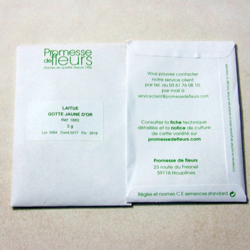 Example of Butterhead Lettuce White seeded Tennis ball per pack of 2500 seeds (3g) specimen as delivered