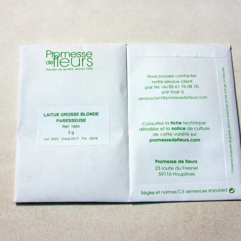 Example of Lettuce Grosse Blonde Paresseuse - Lactuca sativa per pack of 2500 seeds (3g) specimen as delivered