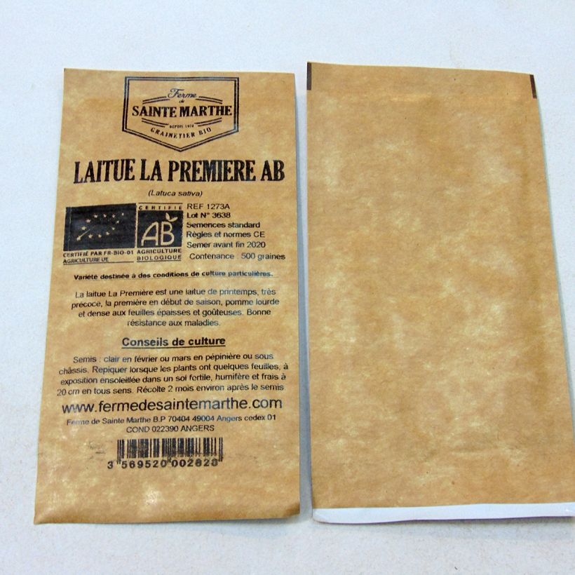 Example of Butterhead Lettuce La Première - Ferme de Sainte Marthe seeds per pack of 500 seeds specimen as delivered