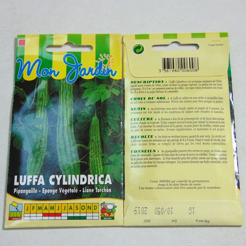 Example of Luffa cylindrica specimen as delivered