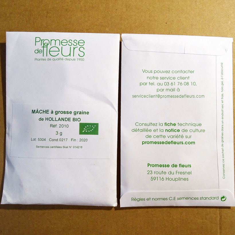 Example of Dutch Lambs Lettuce Organic - Corn Salad per pack of 1000 seeds (3g) specimen as delivered
