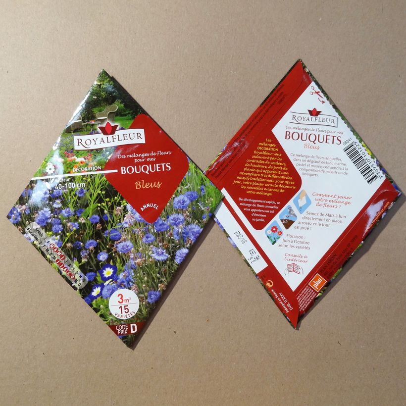 Example of Mix of flowers for blue bouquets Seeds - Packet 3 m2 per 3 g seed pack specimen as delivered