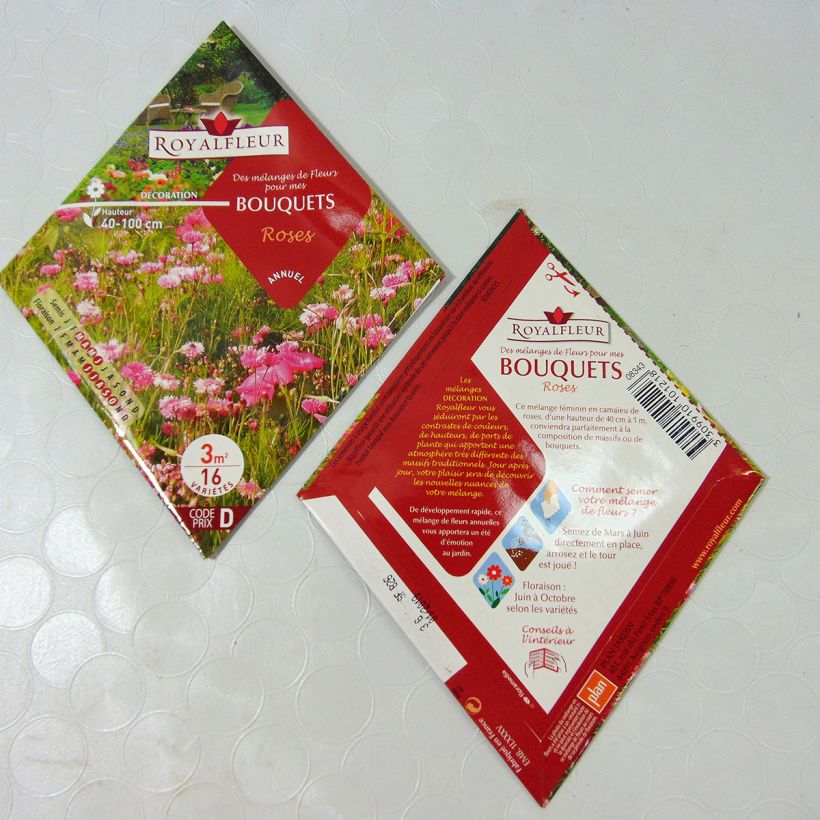 Example of Mix of flowers for pink bouquets Seeds - Packet 3 m2 per 3 g seed pack specimen as delivered
