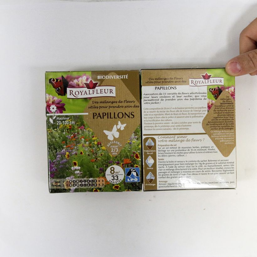 Example of Butterfly Attracting Mix - Box for 8m2 per 14 g seed pack specimen as delivered