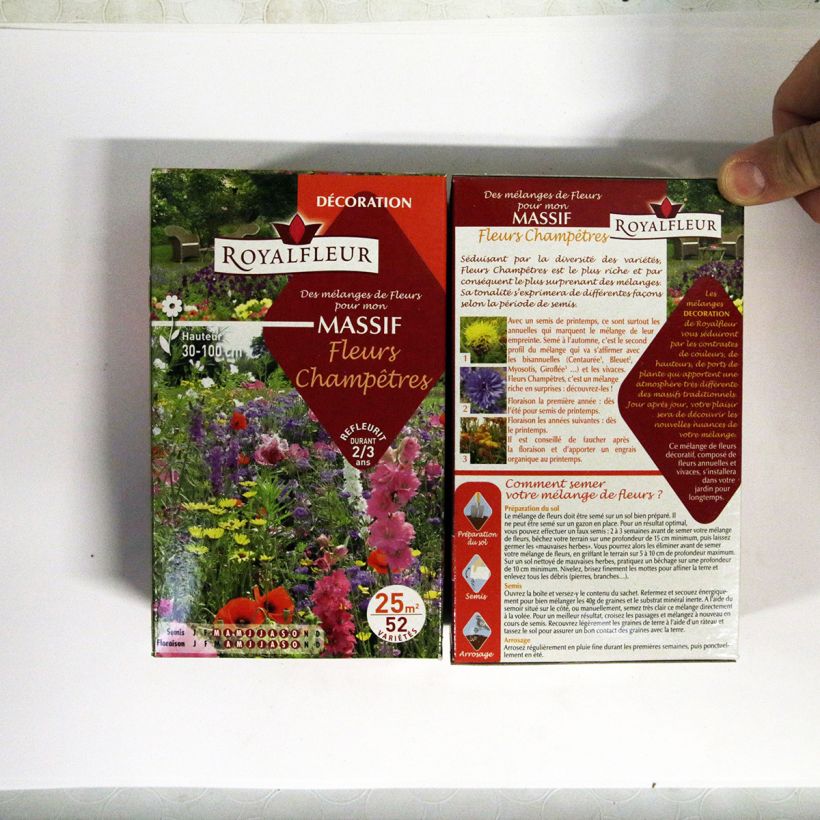 Example of Mix for country-style flowerbeds - Box for 25 m2 per 40 g seed pack specimen as delivered