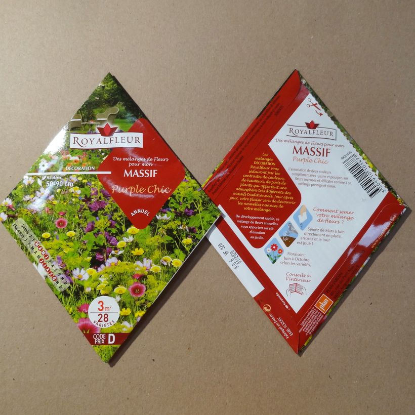 Example of Purple Chic Mix for beds Seeds - Packet 3 m2 per 3.5 g seed pack specimen as delivered