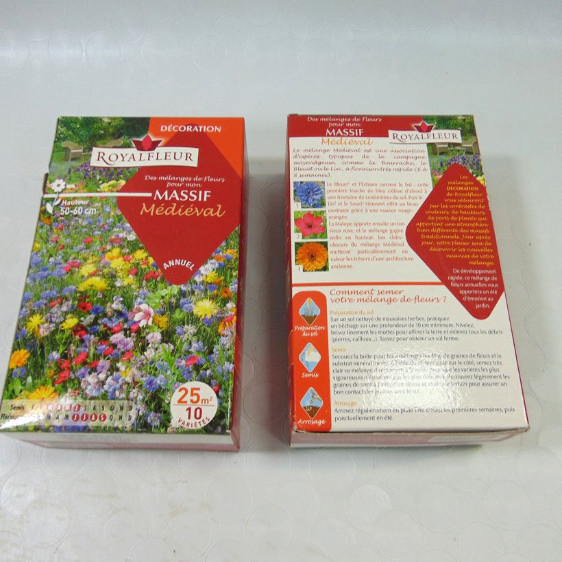 Example of Medieval flowerbed mix - Box for 25m2 per 40 g seed pack specimen as delivered